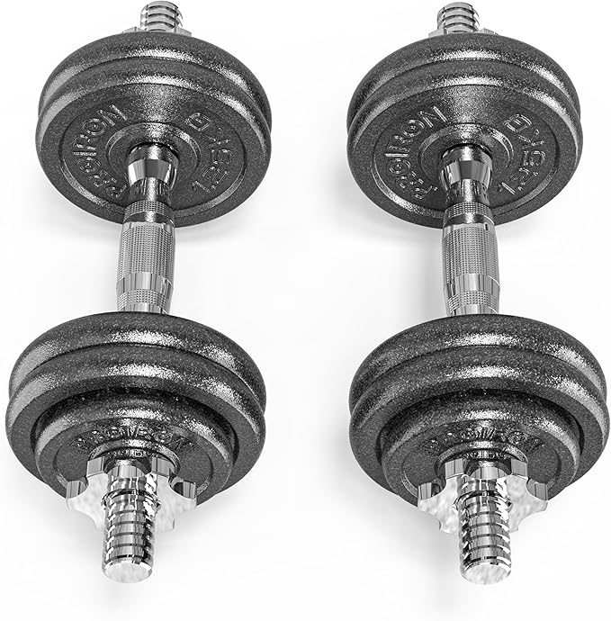 PROIRON 15kg Cast Iron Adjustable Dumbbell Set